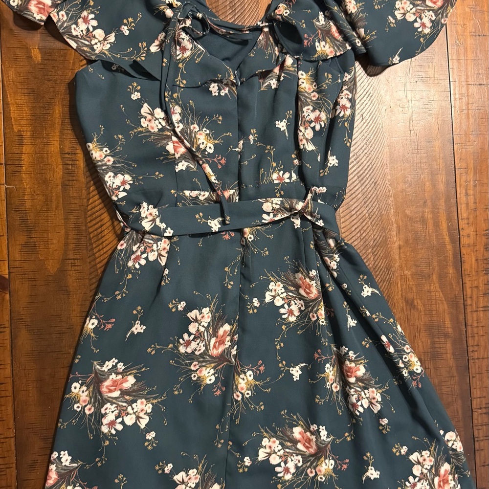 Collective Concepts Dark Green Floral Midi Dress | Easter Church Garden Party - Picture 7 of 8